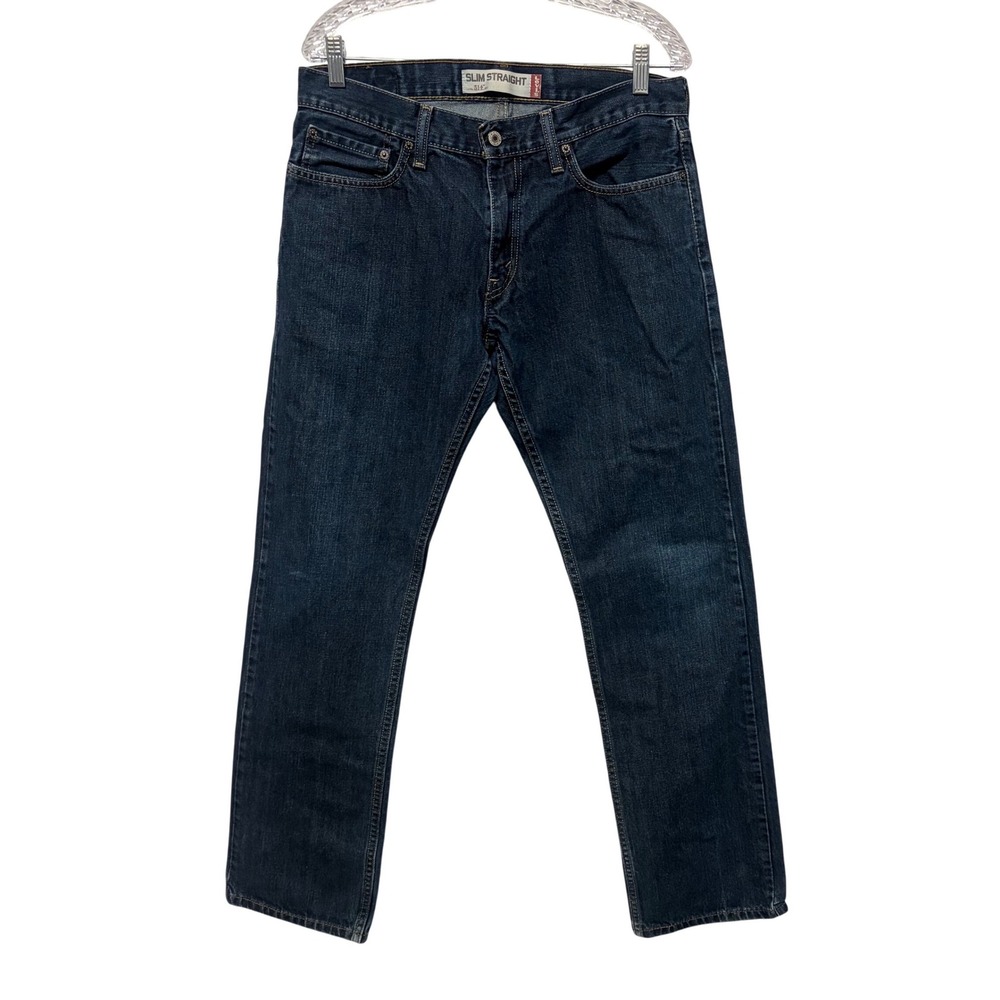 Levis 514 Slim Straight Jeans Mens 33x32 Dark Wash Blue Denim Pants